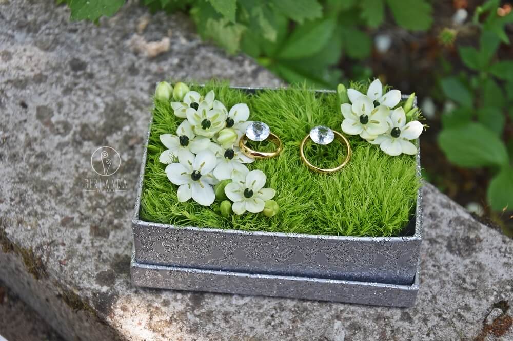 Kwiatowe pudełeczka na obrączki ślubne Białystok
